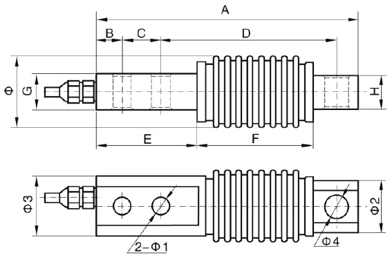 Beam load cell 10kg to 1000kg dimensional drawing