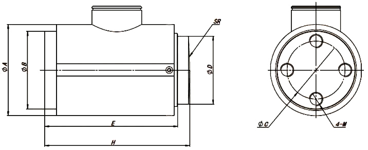 Column type load cell 15 ton to 200 ton dimension