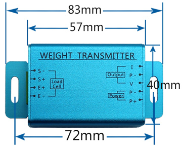 Load cell amplifier dimensional drawing