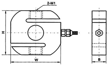 S type load cell 5kg to 500kg dimentional drawing